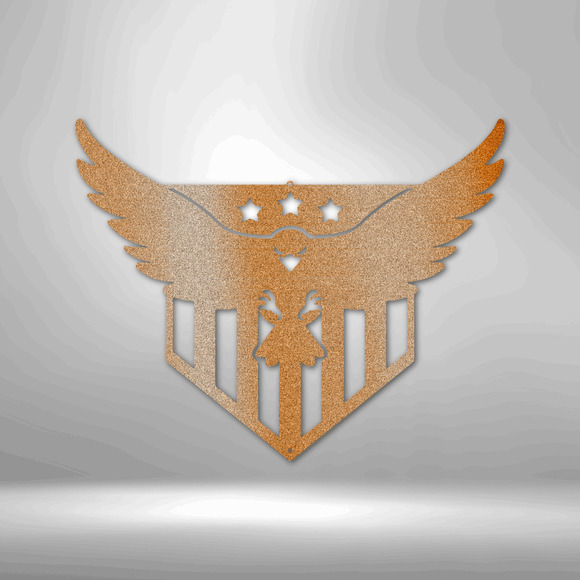 Swooping Eagle Steel Sign Laser Cut Powder Coated Home & Office Metal Wall Decor